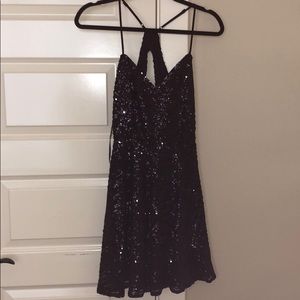 Lulu’s Black Sequin Skater Dress